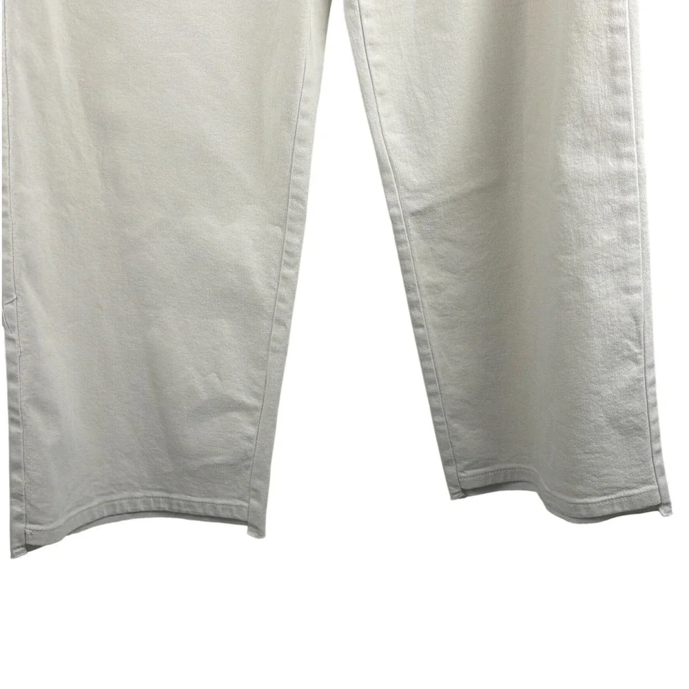 Good American  Palazzo Crop White High Rise Wide Leg Jeans 10 GWPC046PT - Picture 6 of 16